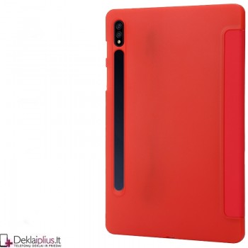 Smart soft dirbtinės odos dėklas - raudonas (Samsung Tab S7 (T870/T875)/Tab S8 (SM-X706) 